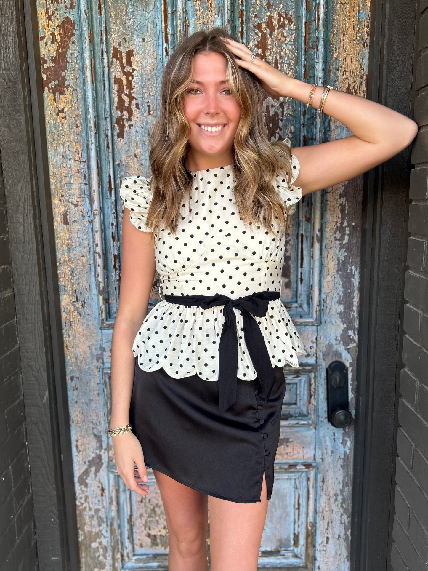 Polka Dot Bow Top