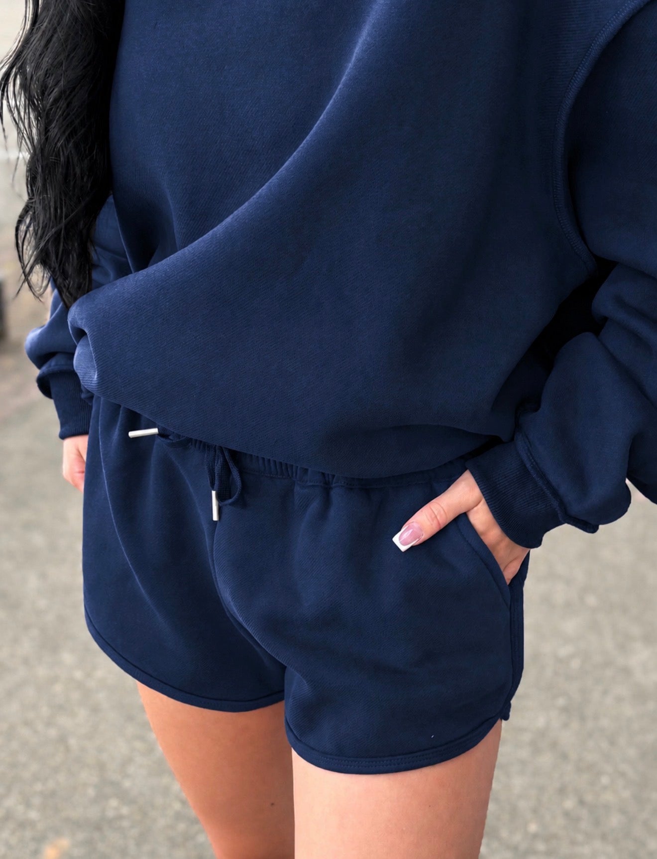 Drawstring Shorts- Navy