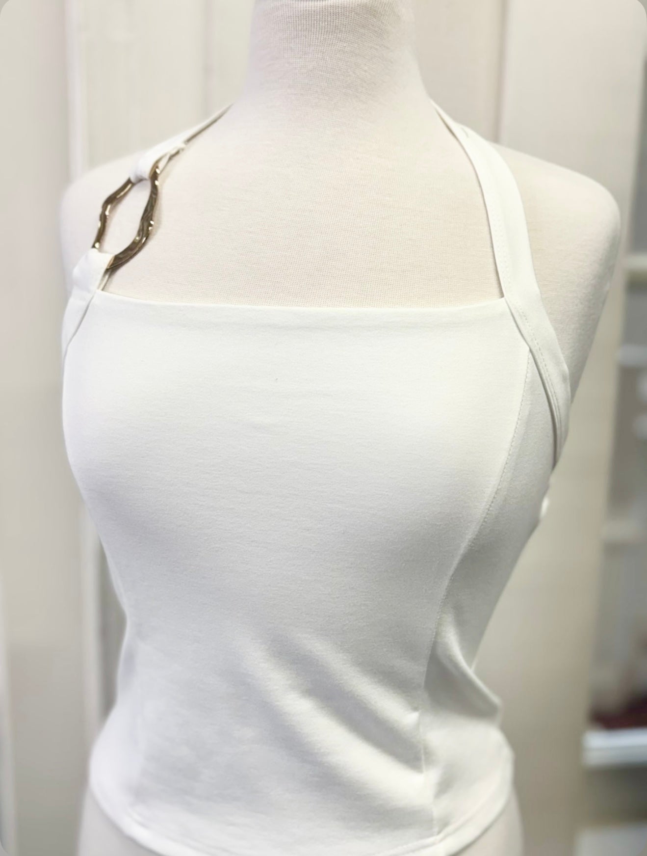Locked In Halter Top- White