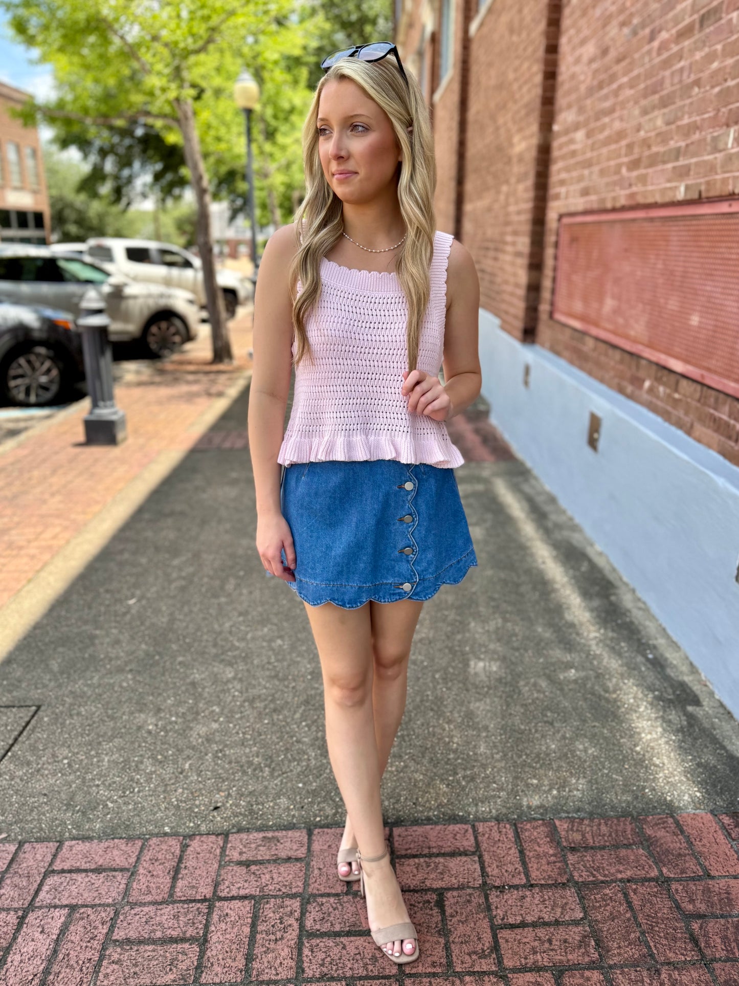 Reversible Knit Top- Pink