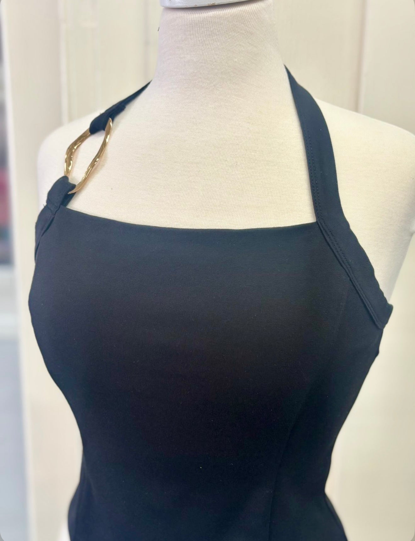 Locked In Halter Top- Black