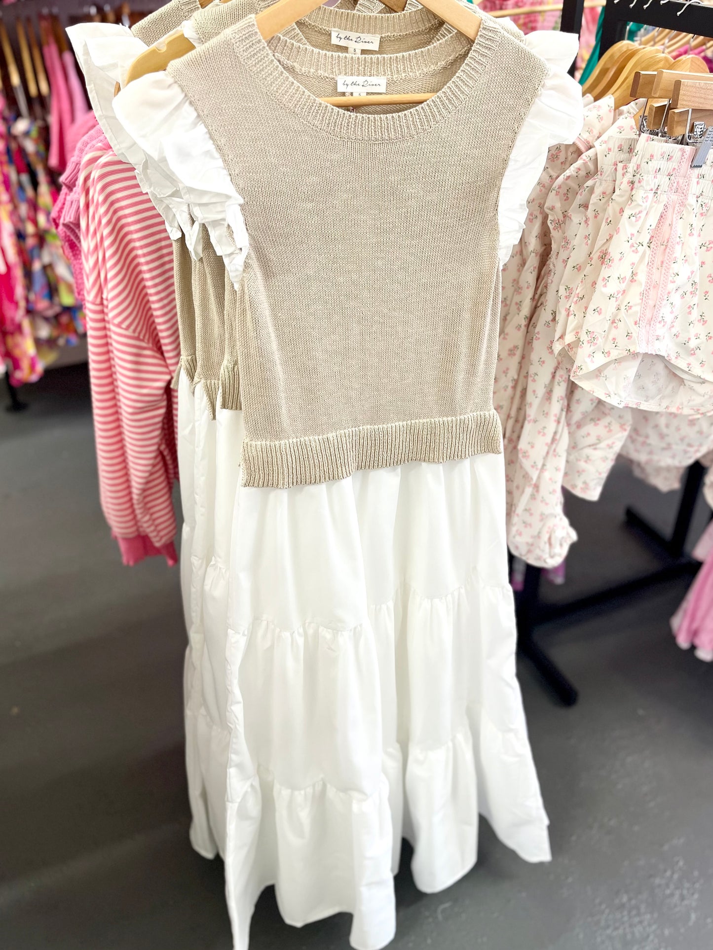 Mixed Media Midi Dress