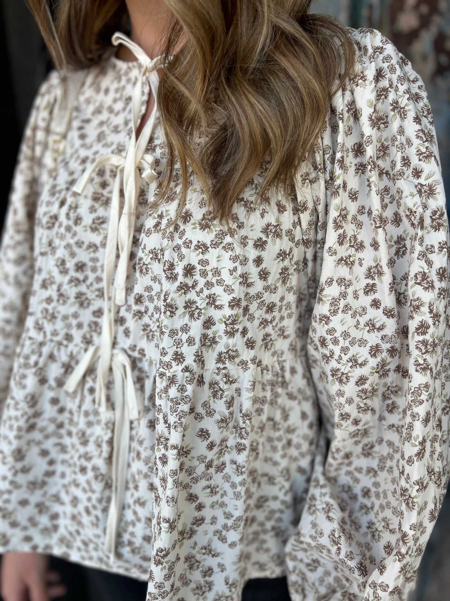Vintage Floral Tie Top