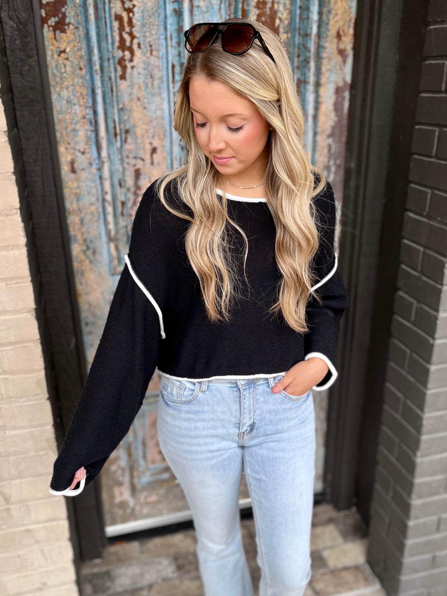 Karter Sweater- Black/White