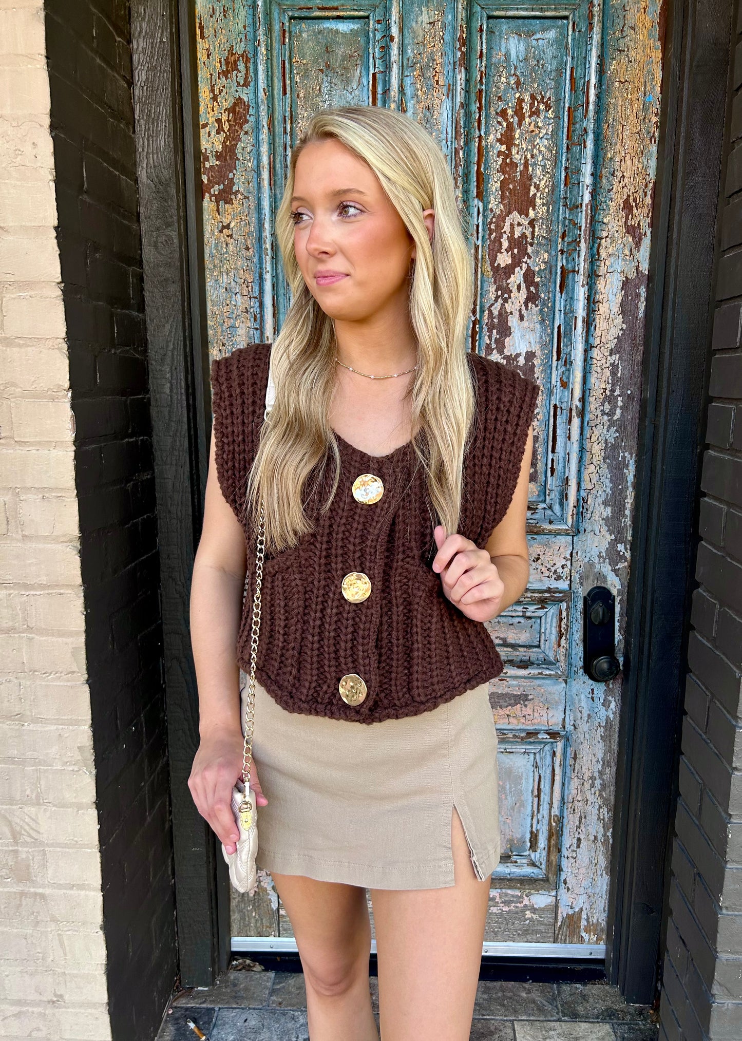 Chocolate Knit Sweater Vest
