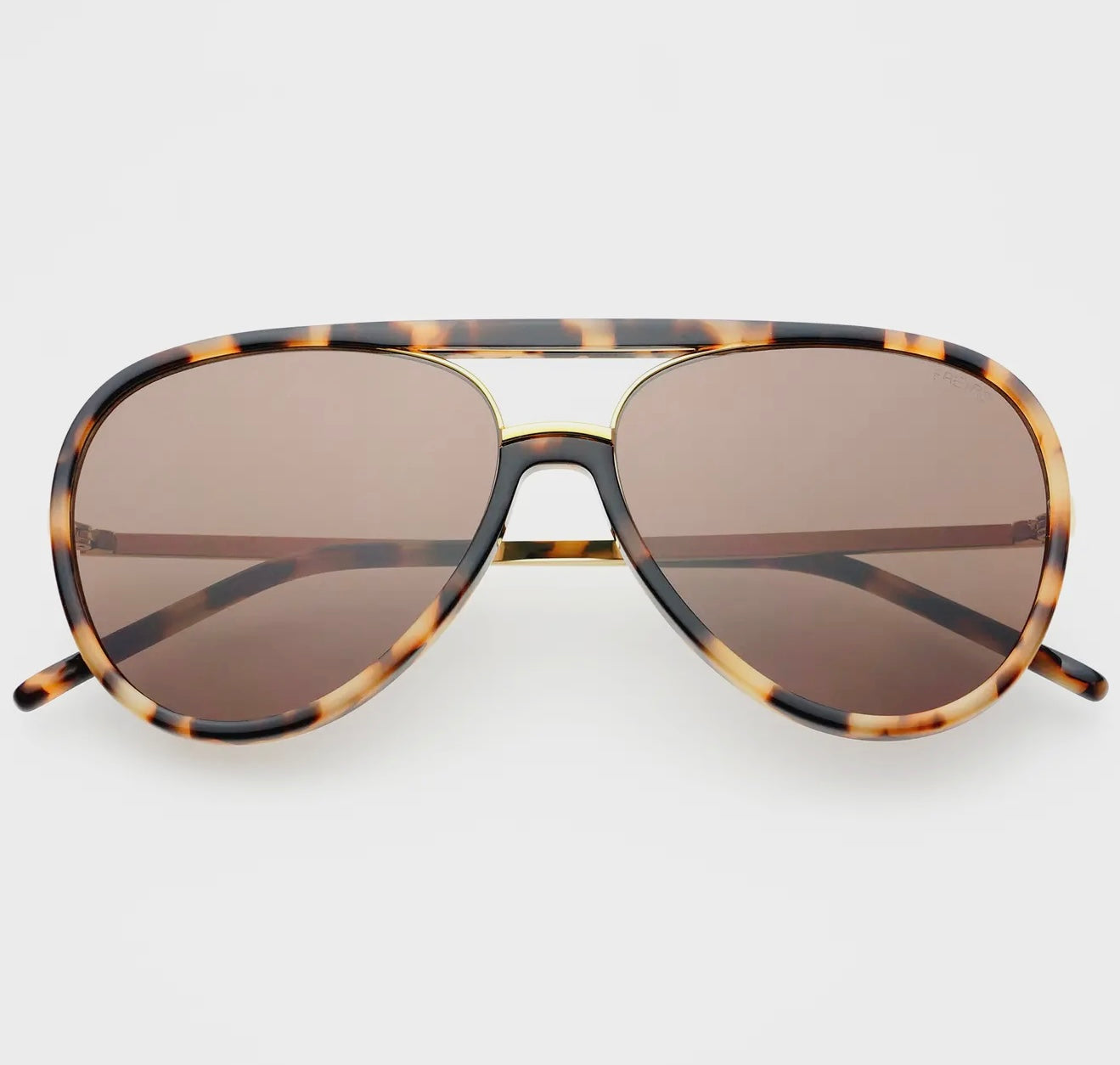 Shay Aviator Sunglasses- Milky Tortoise/Brown