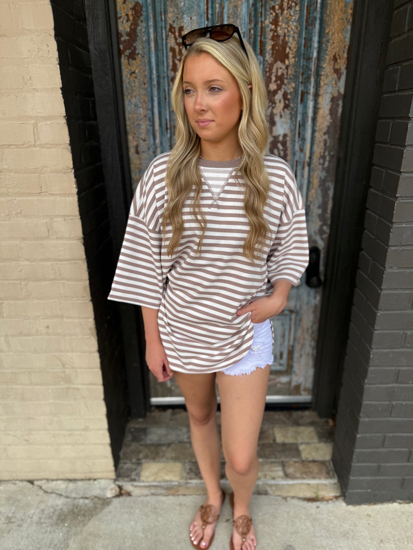 Striped Oversized Top