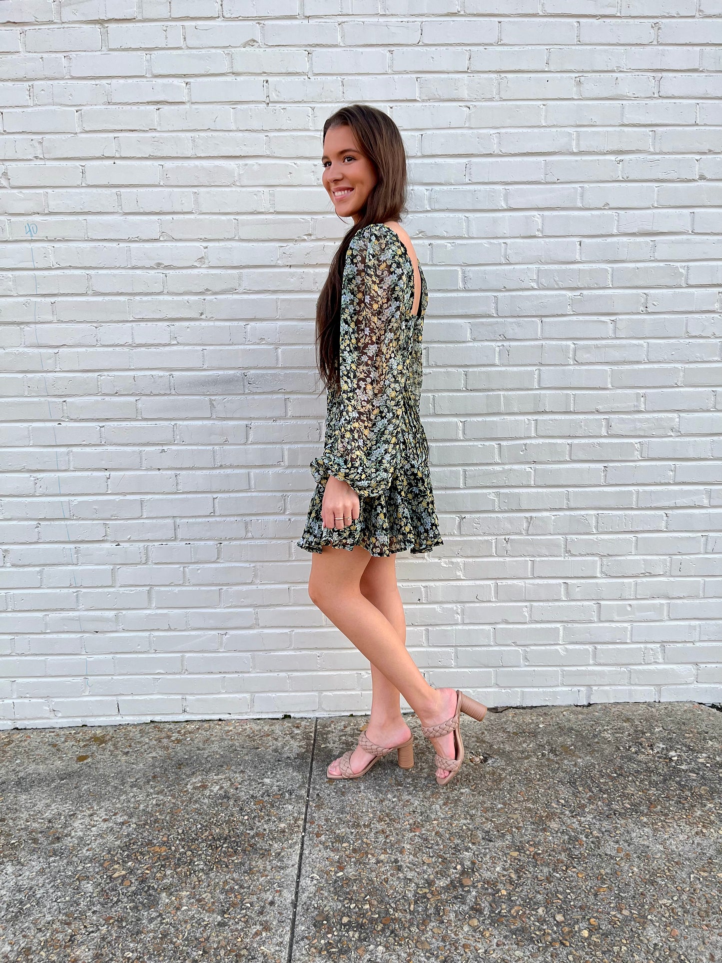 The Ava Dress- Green Floral