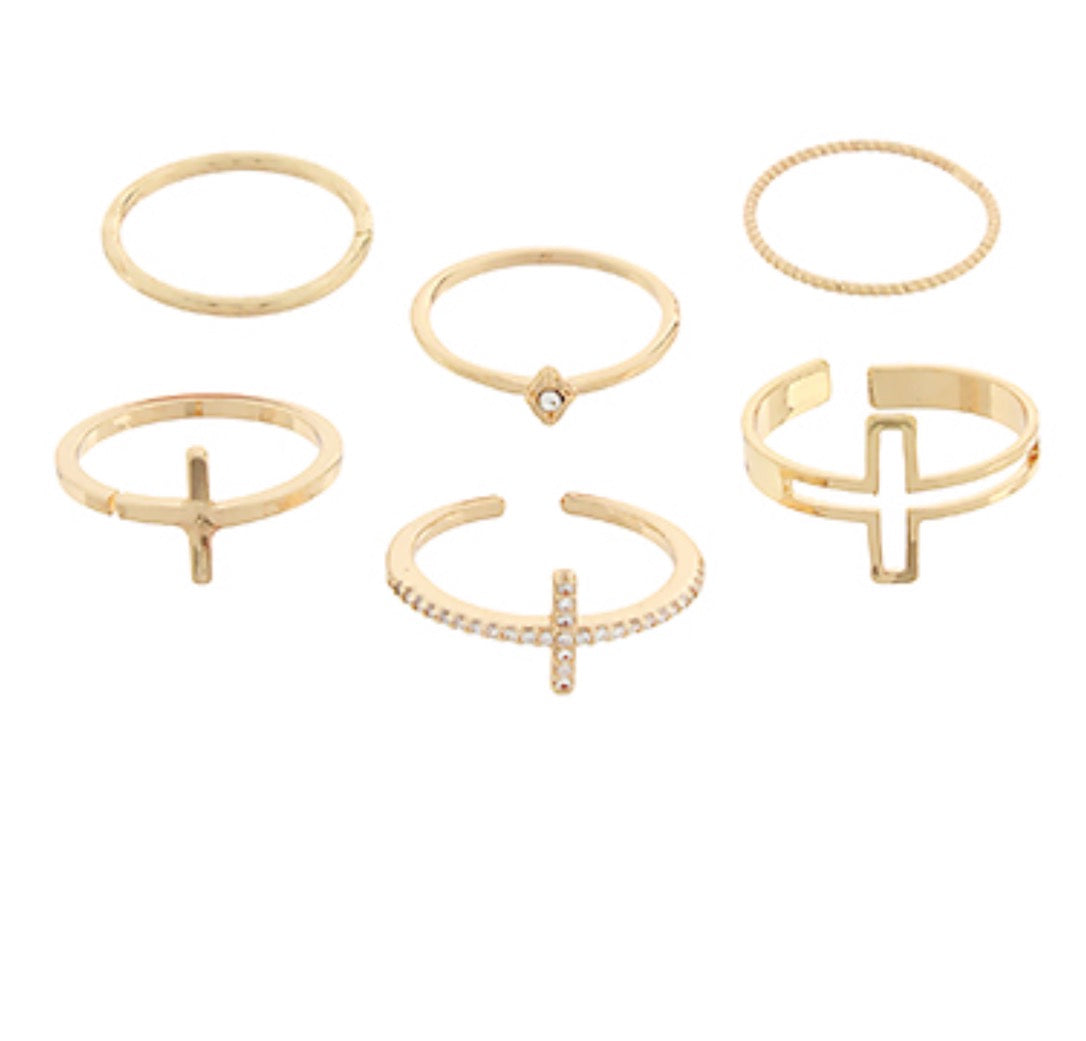 Cross & Mix Ring Set- H