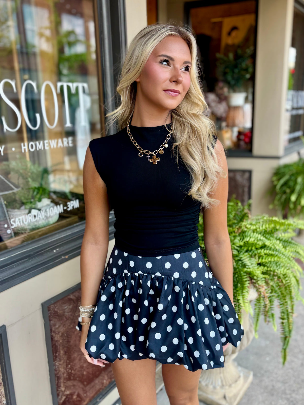 Dot & Darling Bubble Skort- Black