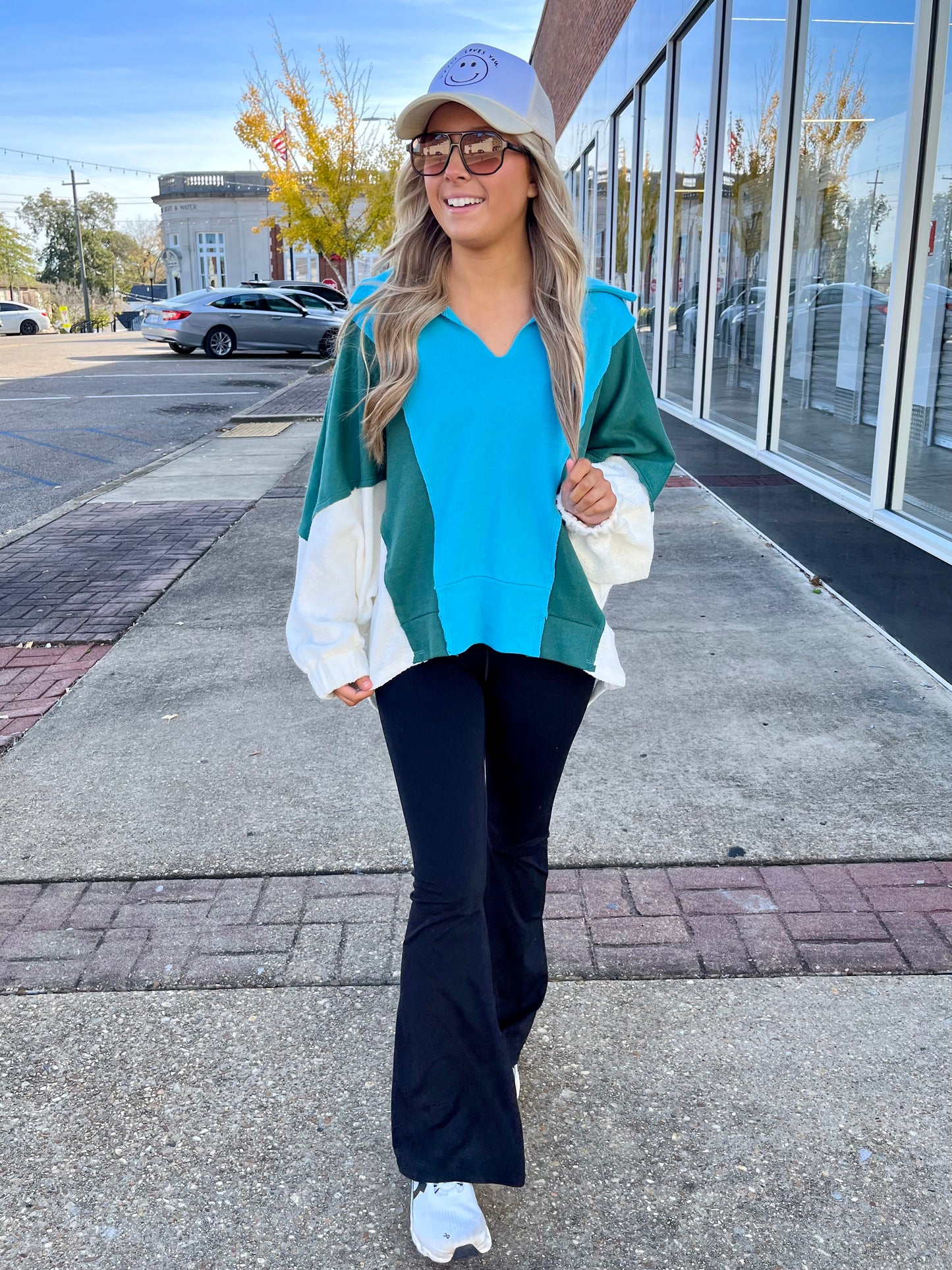 Contrast Oversized Top