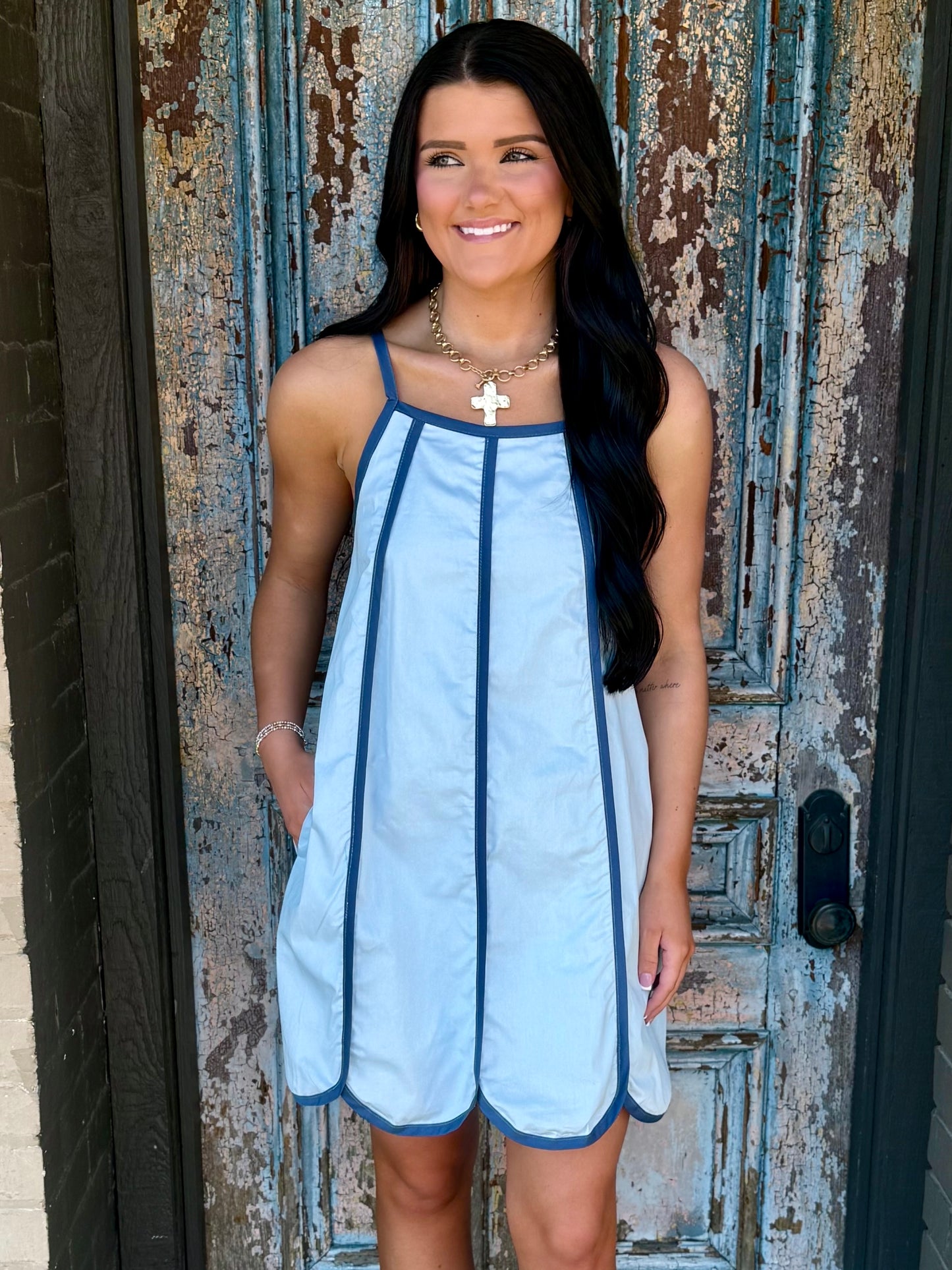 Millie Mini Dress- Blue