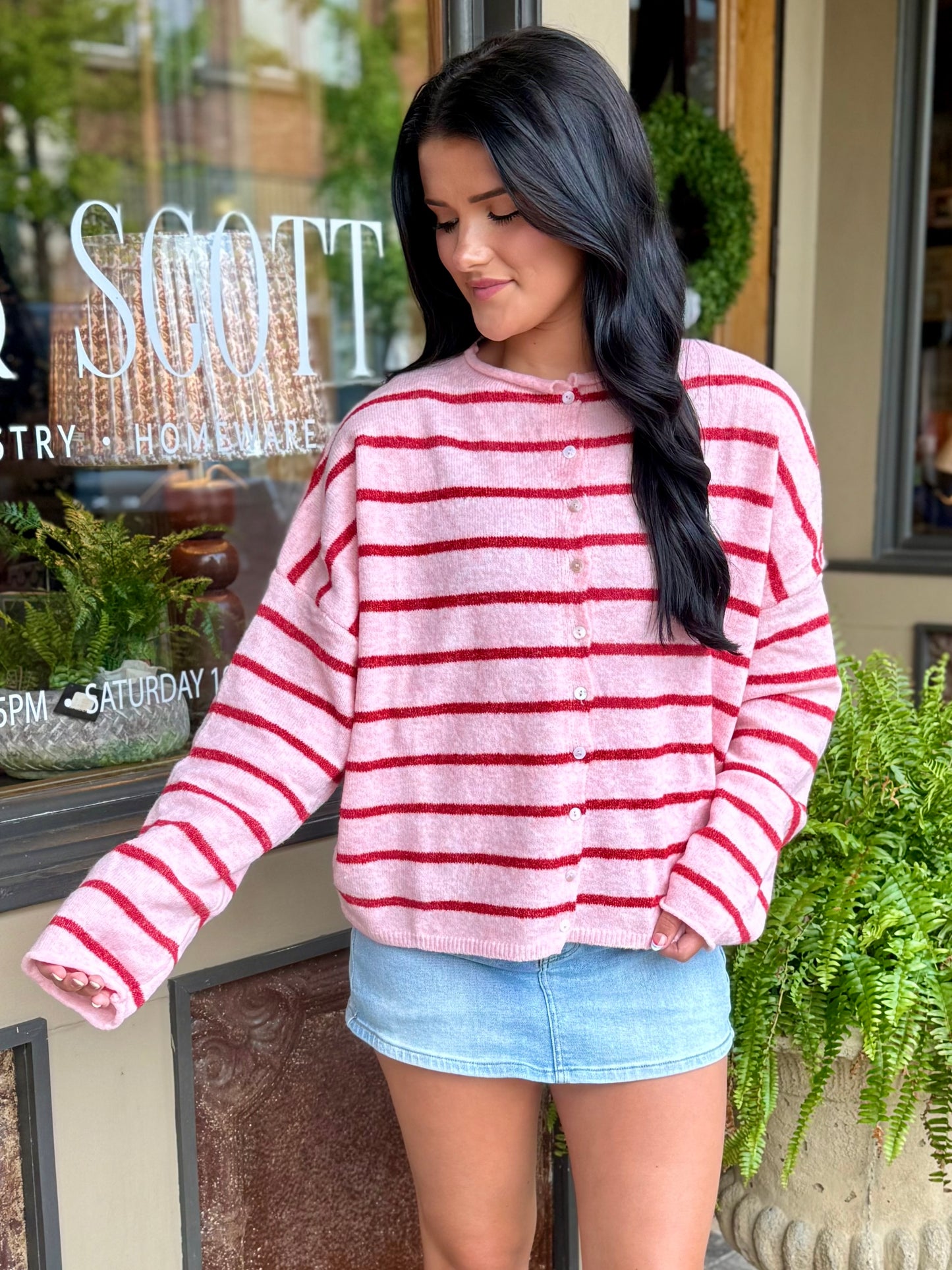 Piper Cardigan Pink/Red