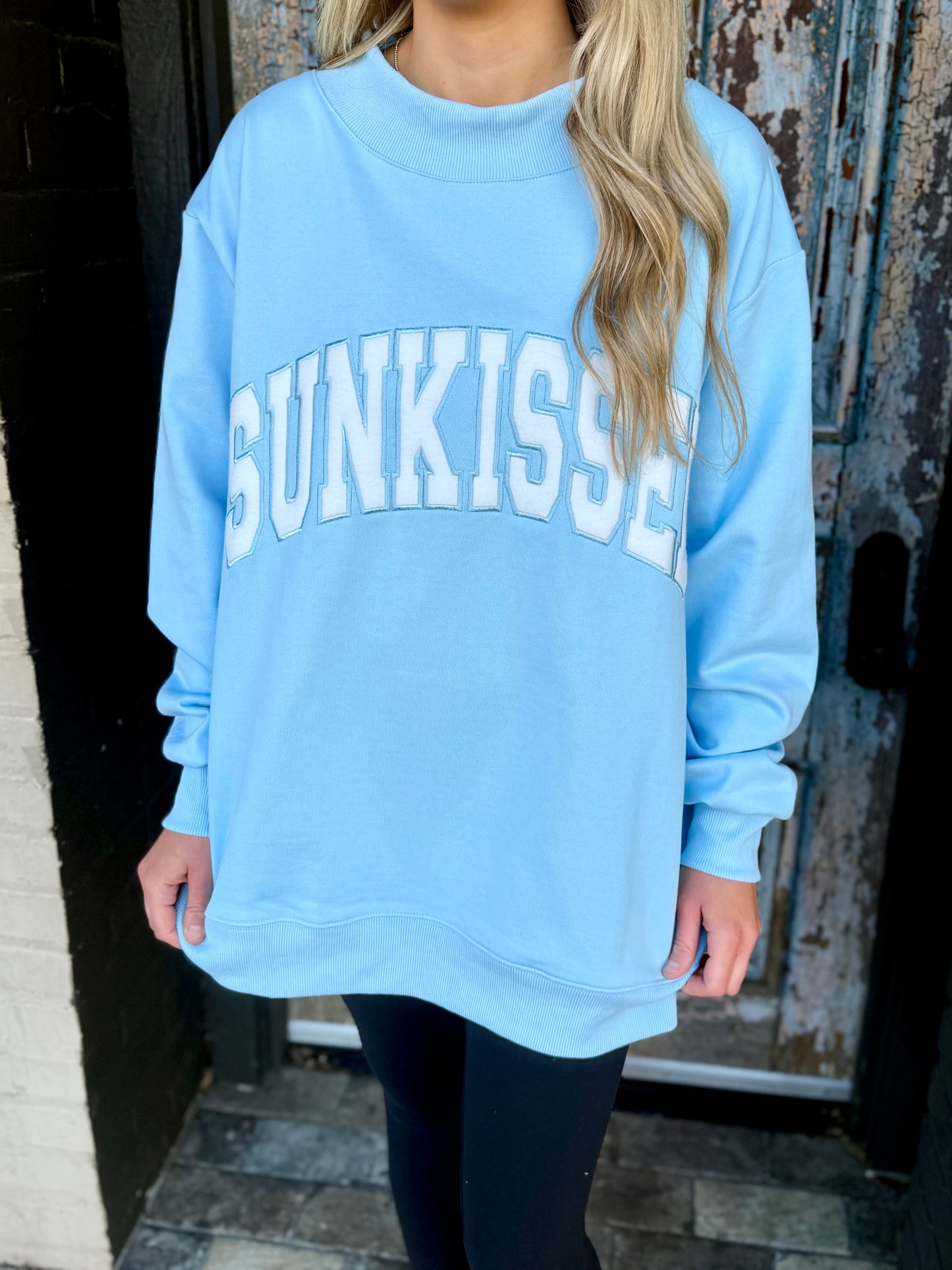 Sunkissed Mock Neck- Aqua