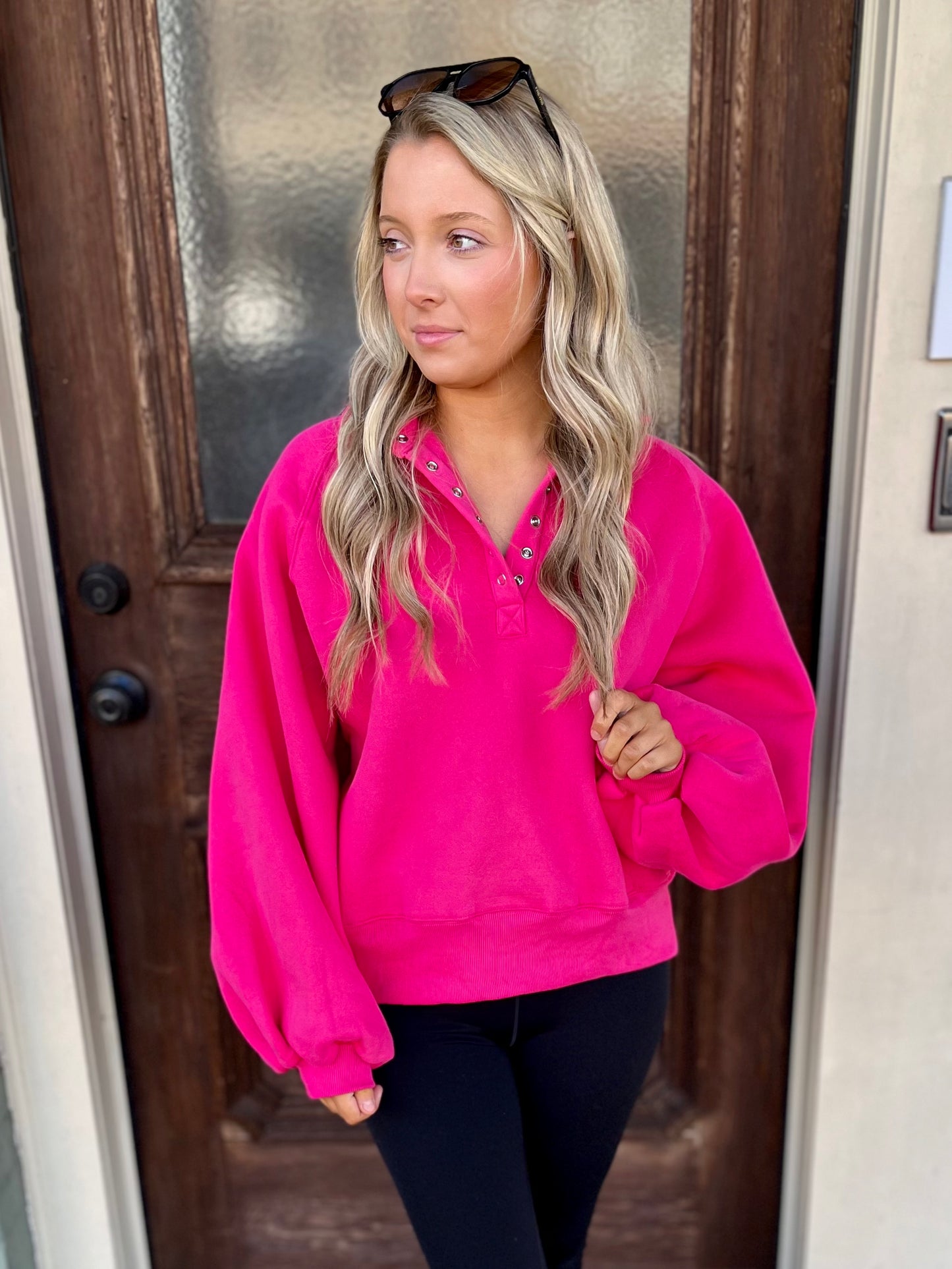 Christopher Pullover- Raspberry