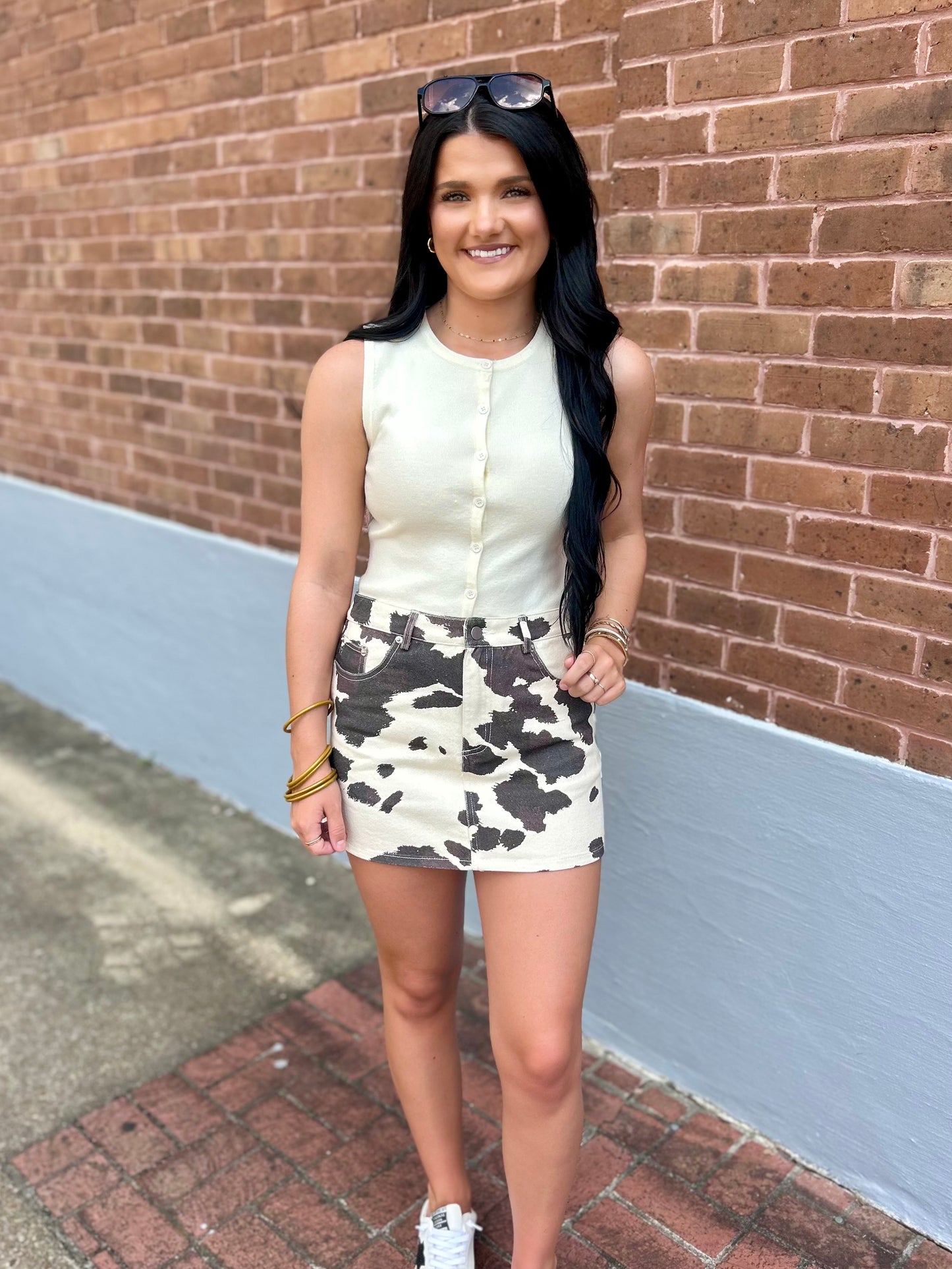 Cream Button Tank
