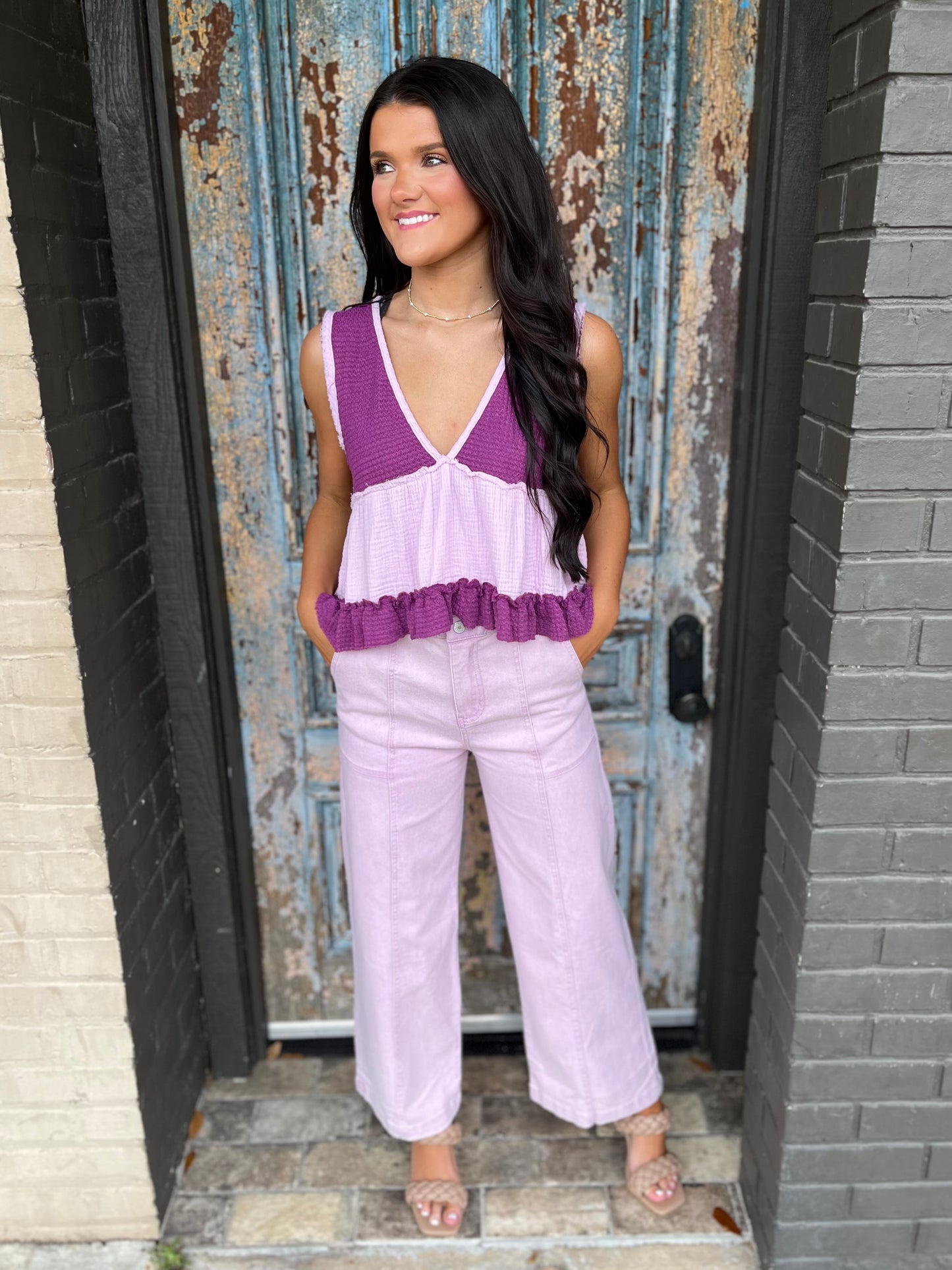Braided Denim- Lavender