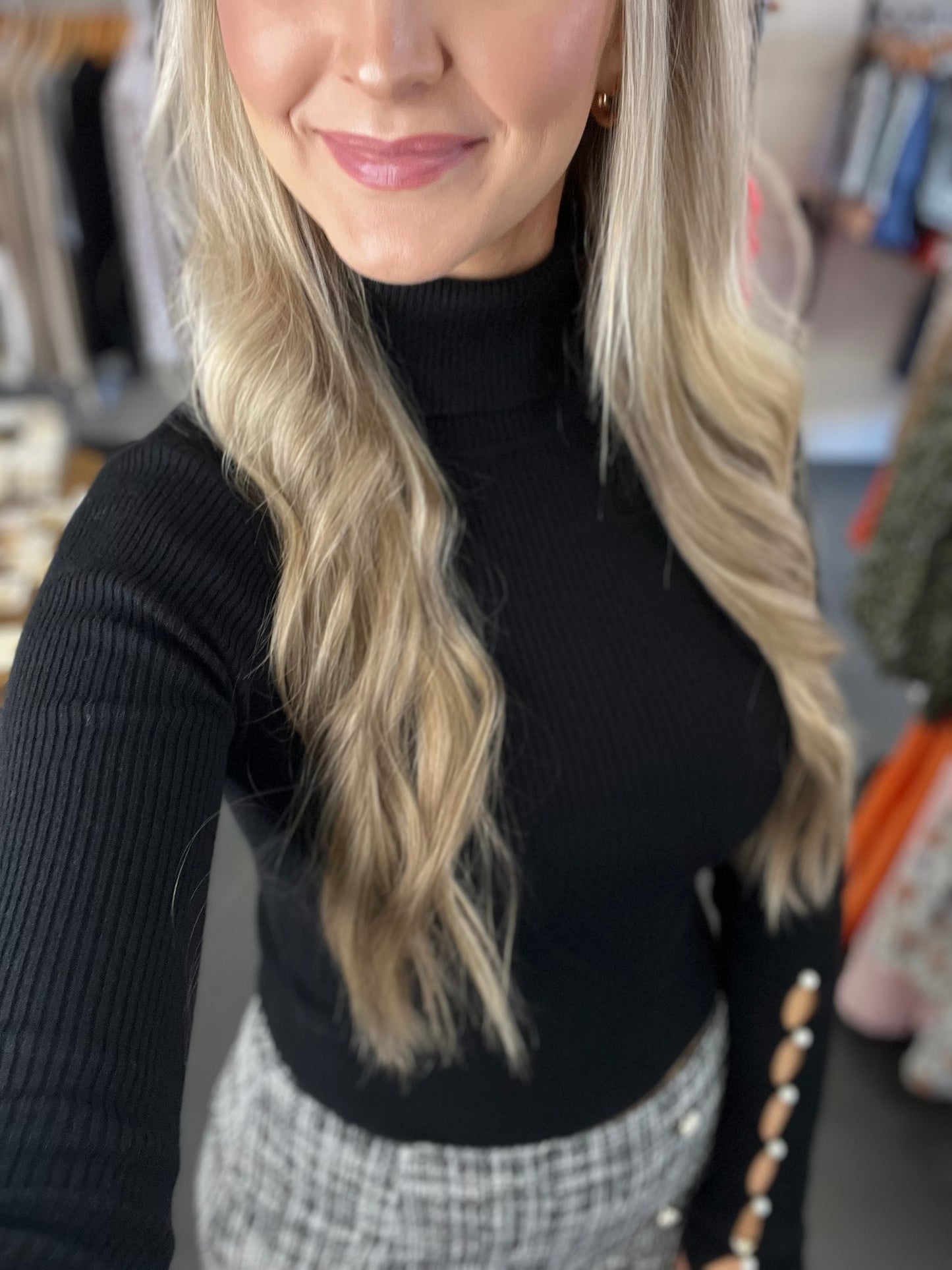 Ribbed Turtleneck Top