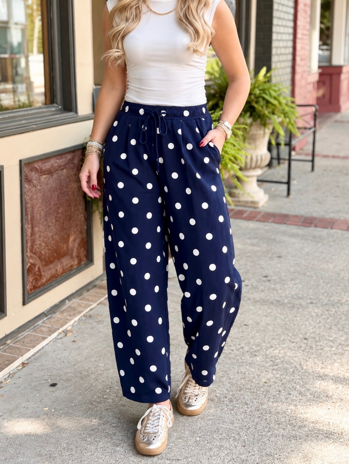 Polka Dot Barrel Sweatpants