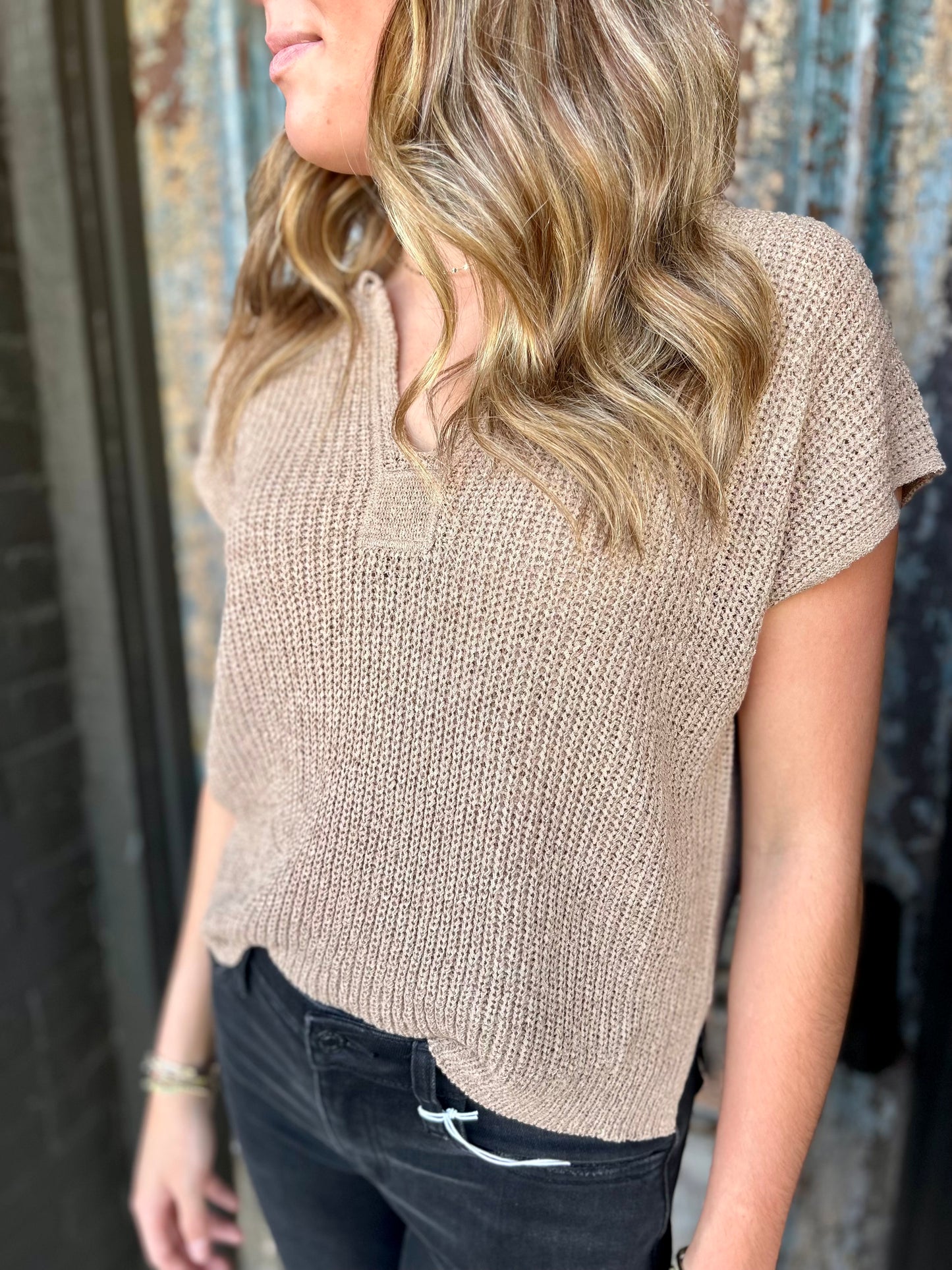 Knit Top- Tan