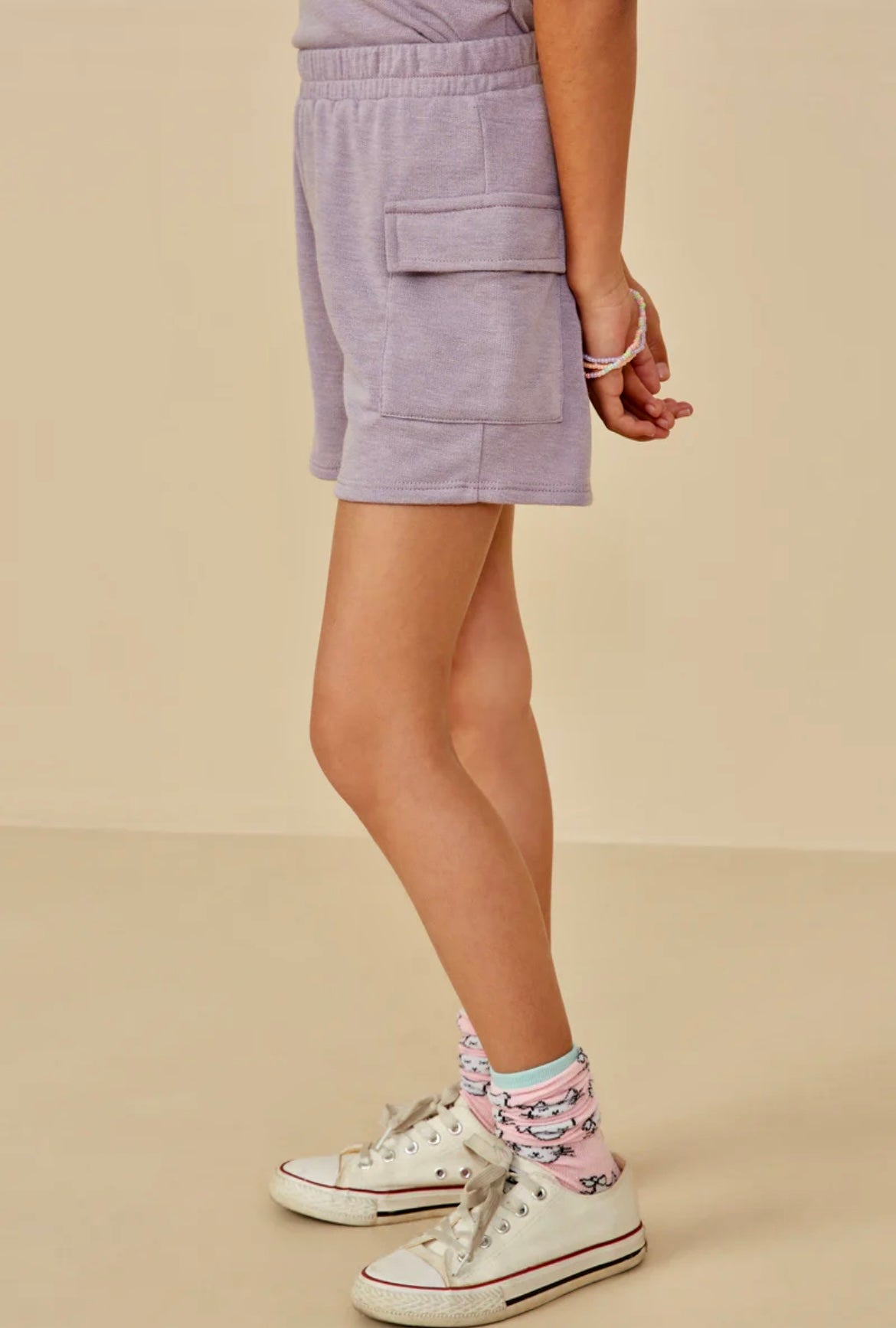 Girls French Terry Knit Set- Lavender