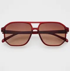 Billie Aviator Sunglasses- Dark Cherry