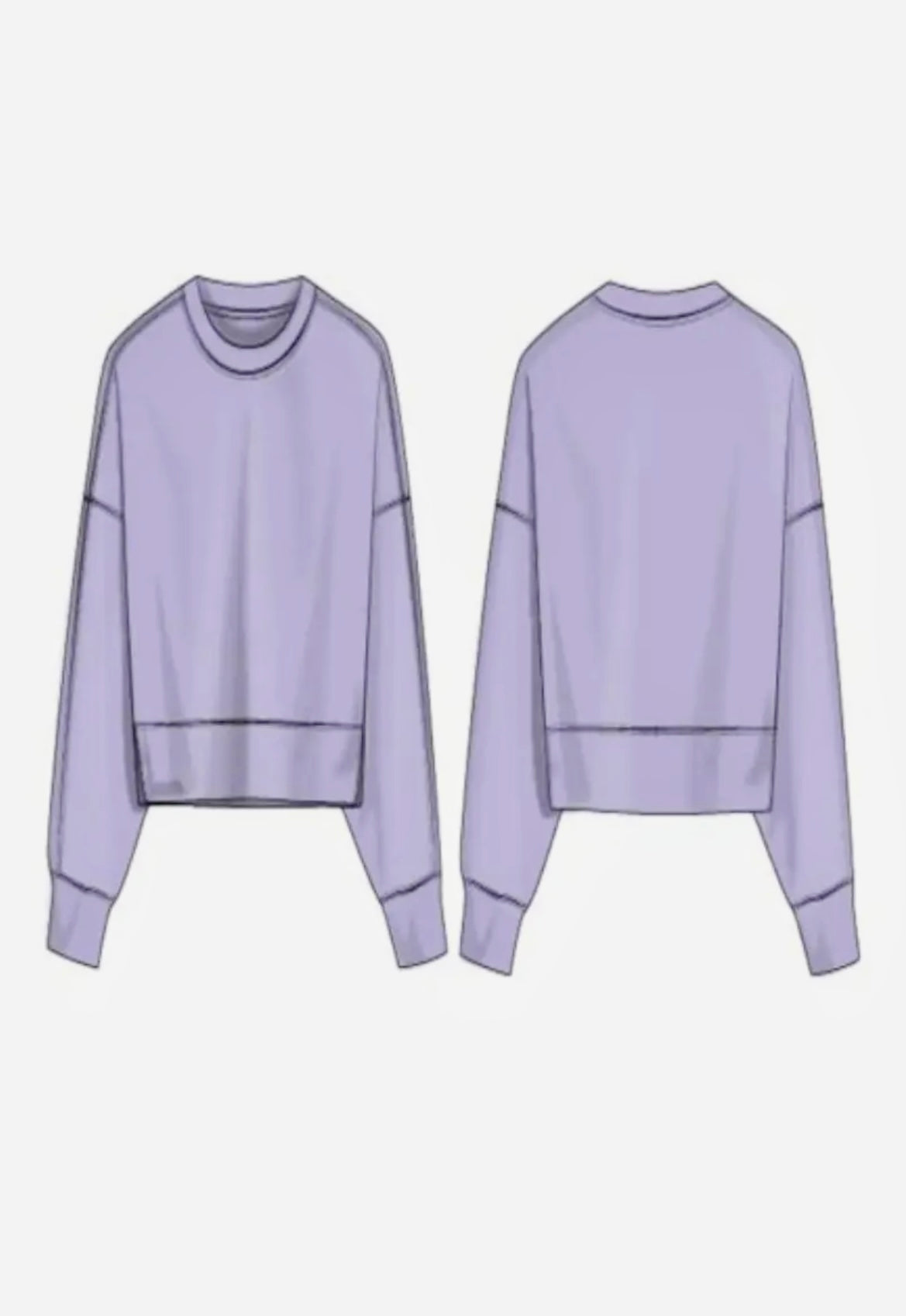 Girls Soft Crew Neck Pullover- Lavender