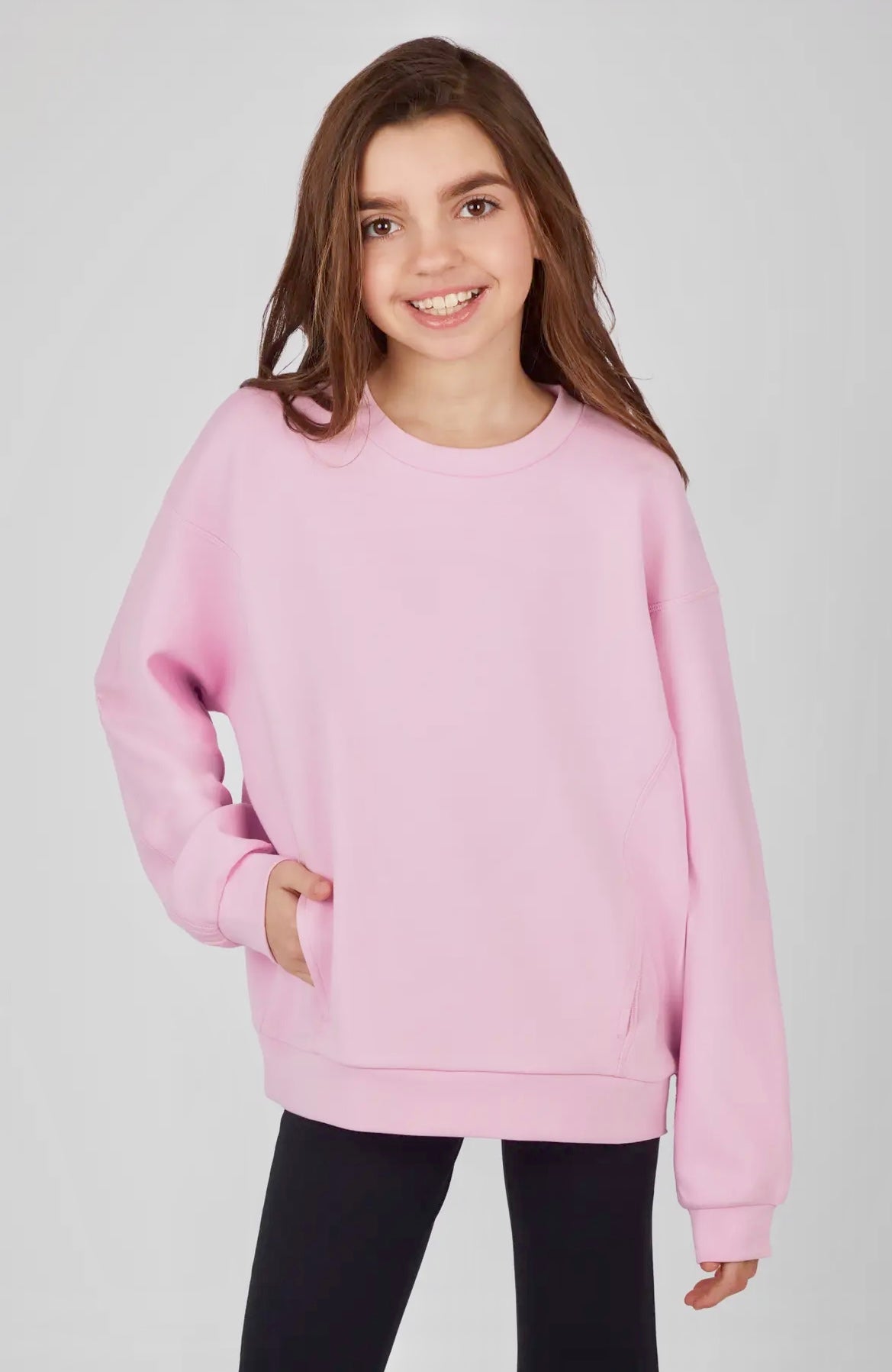 Girls Soft Scuba Pullover