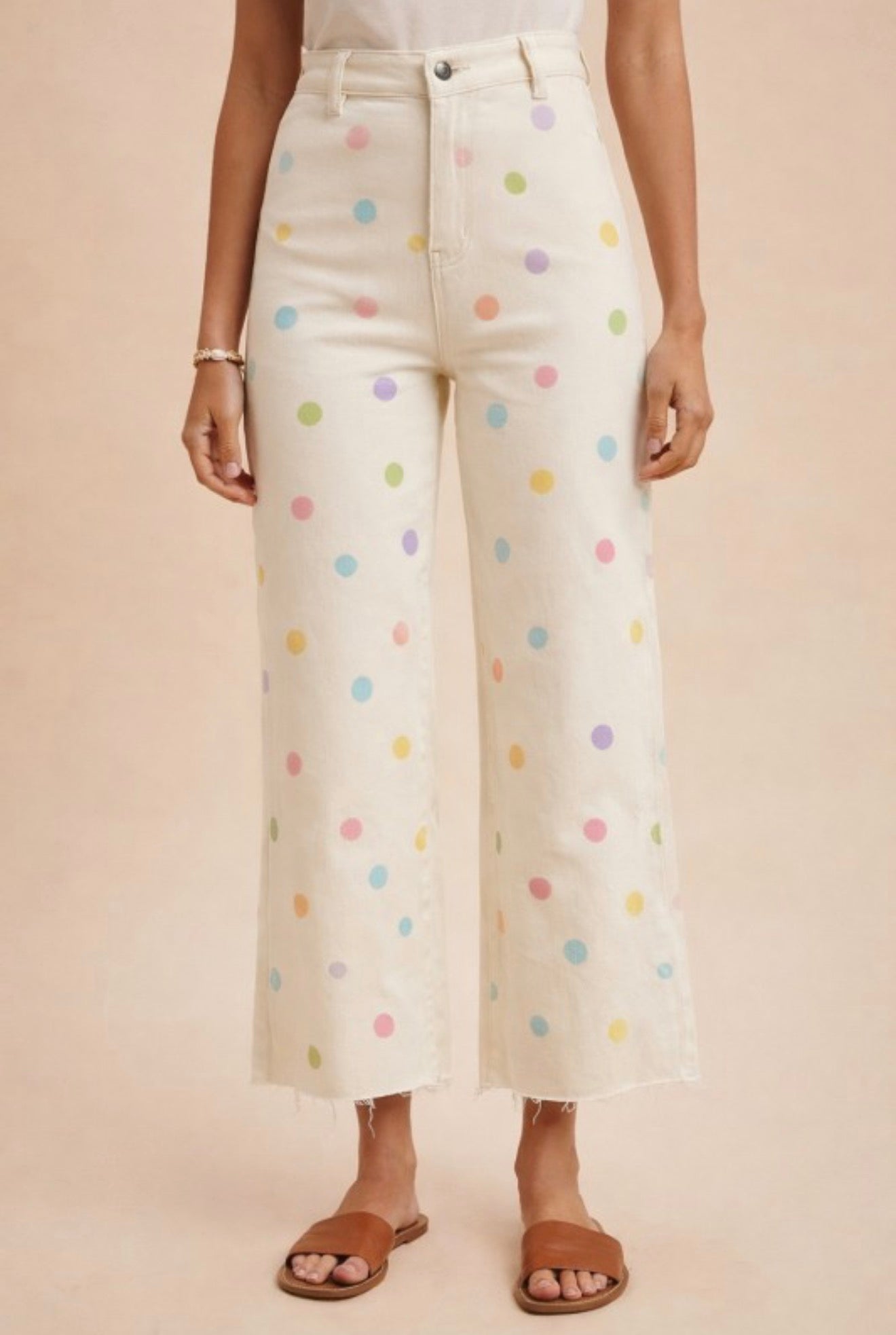 Polka Dot Denim- Ivory
