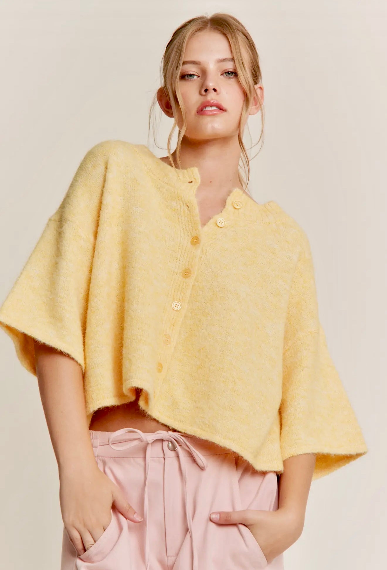 Cardigan-Yellow