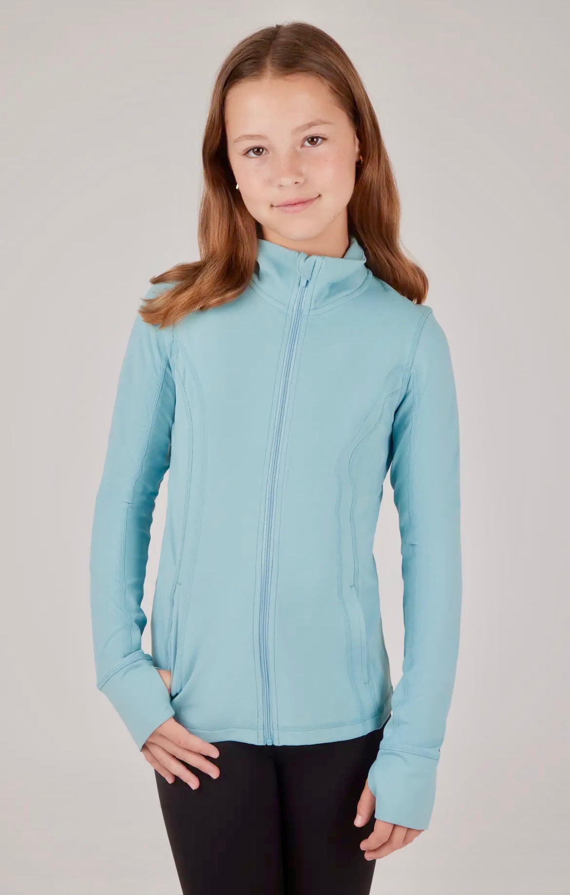 Girls Full Zip Active Jacket- Blue