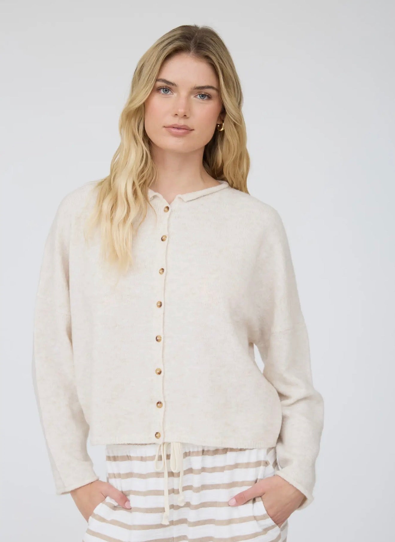 Timeless Touch Cardigan- Oatmeal