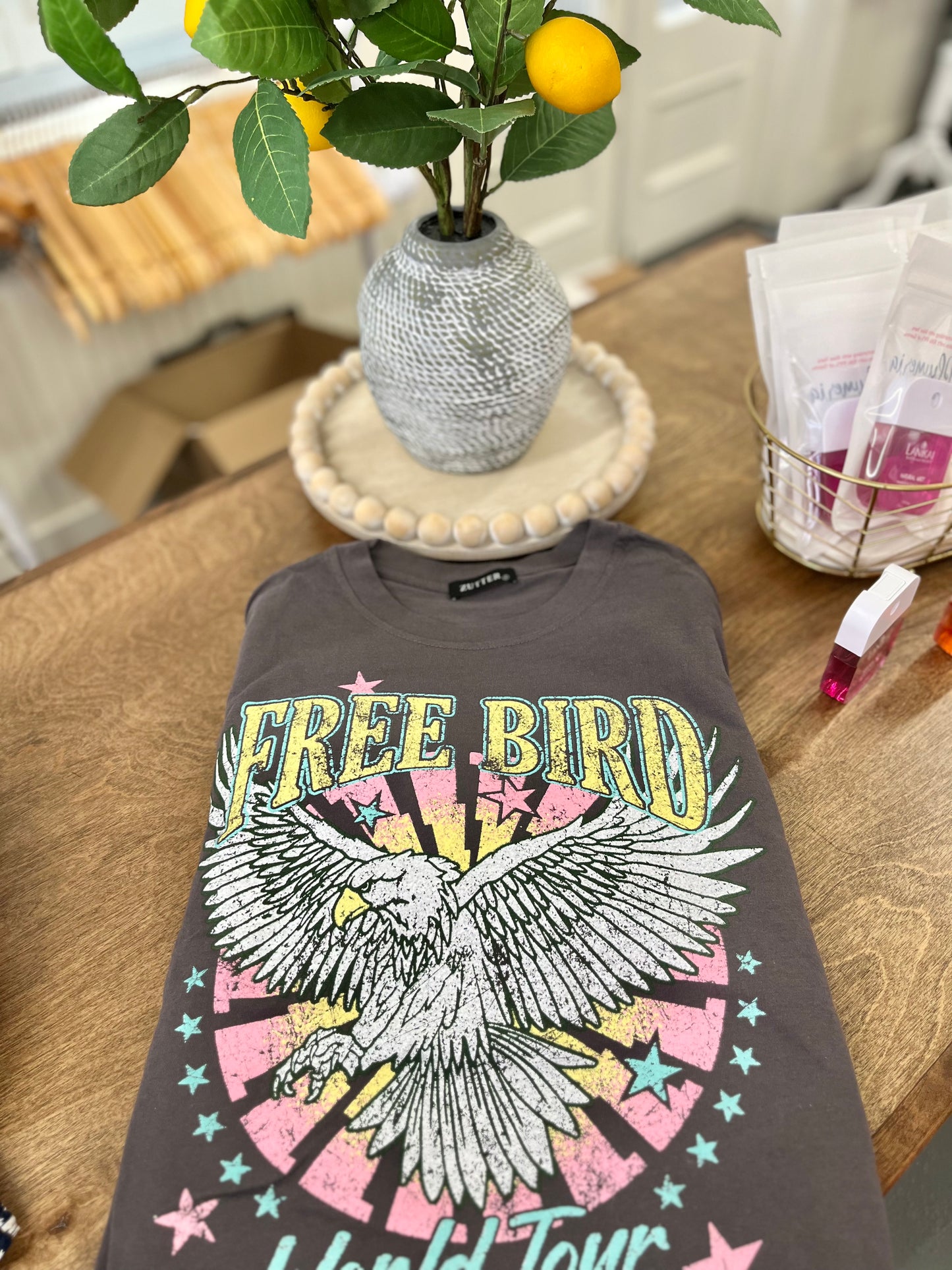 Free Bird Crop Graphic Tee