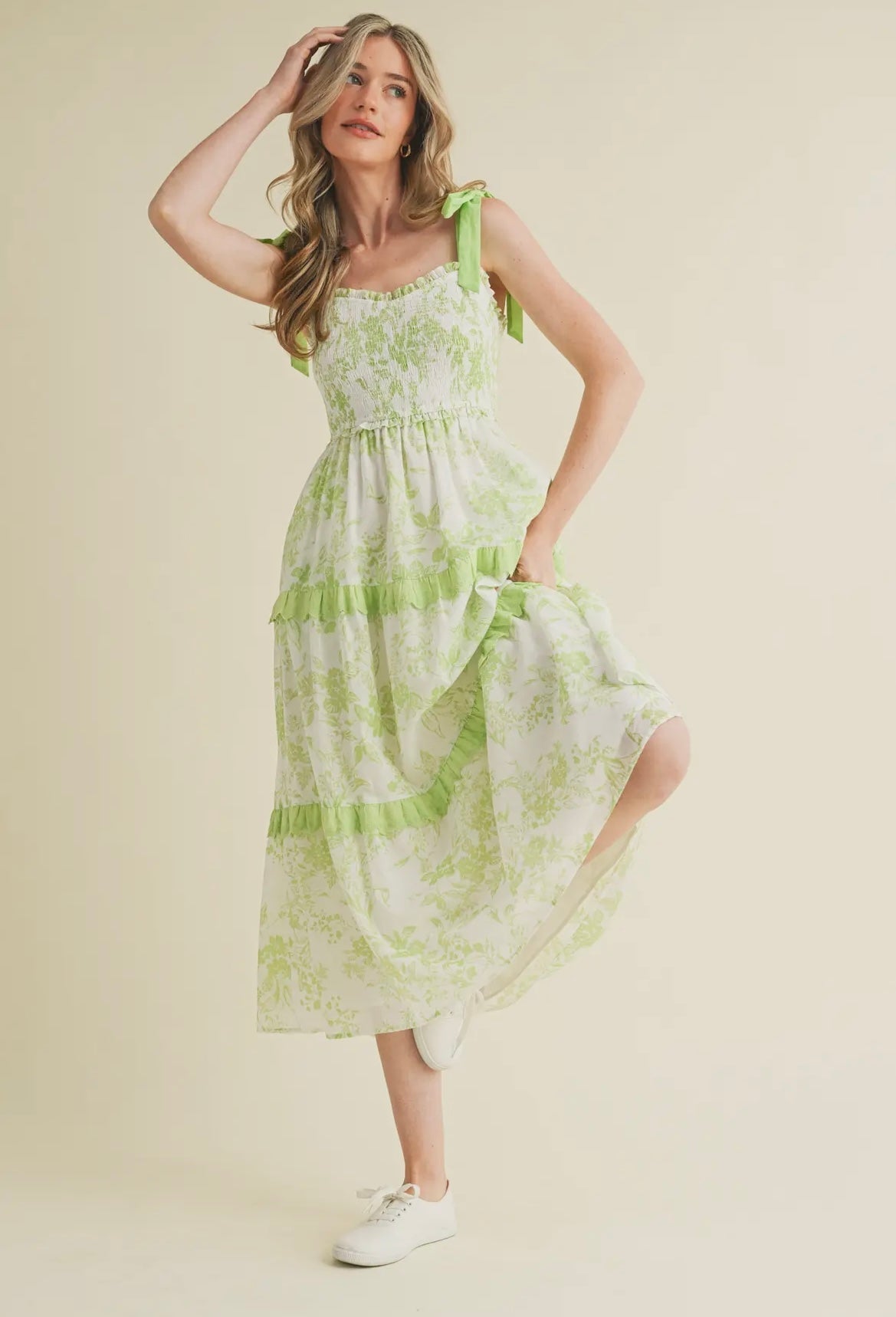 Cadi Midi Dress- Lime