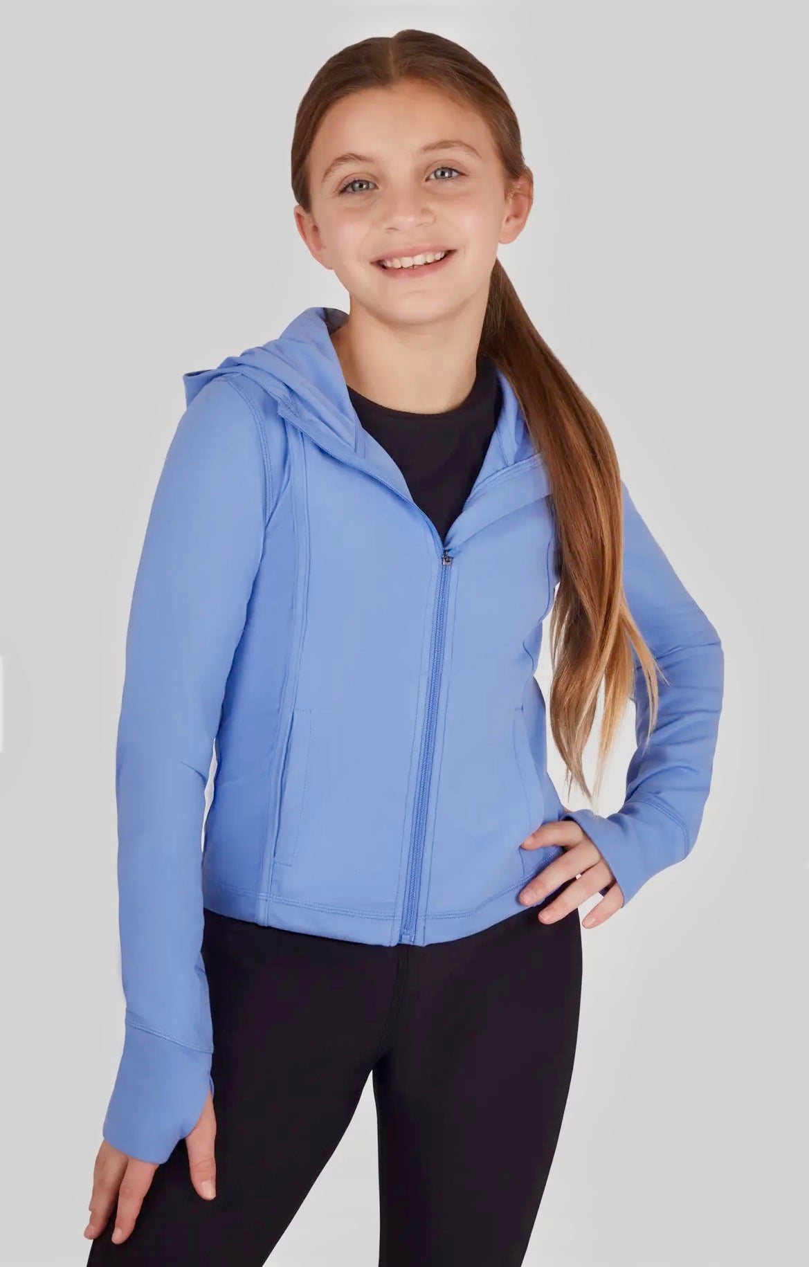 Girls Active Full Zip Jacket with Hood