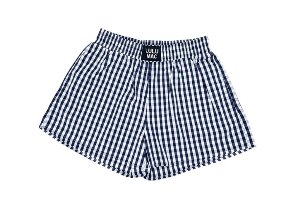 Lulu Mac Gingham Boxer Short- Navy