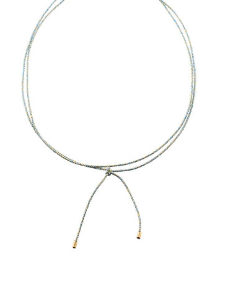 End Bar Lariat Cord Necklace- Turquoise