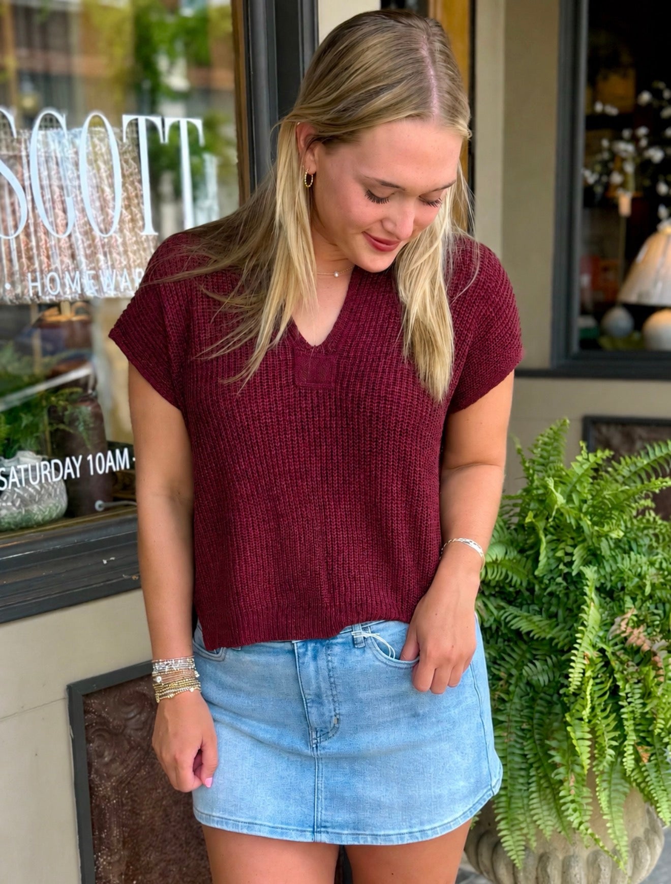 Knit Top- Maroon