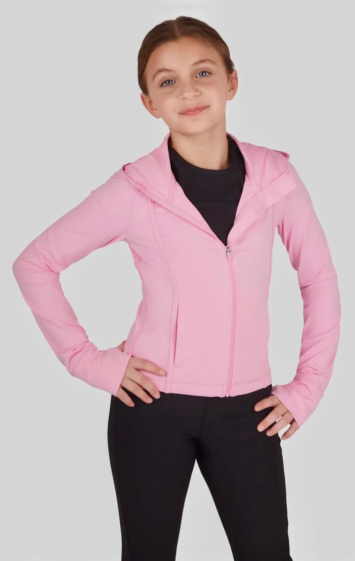 Girls Full Zip Active Jacket with Hood