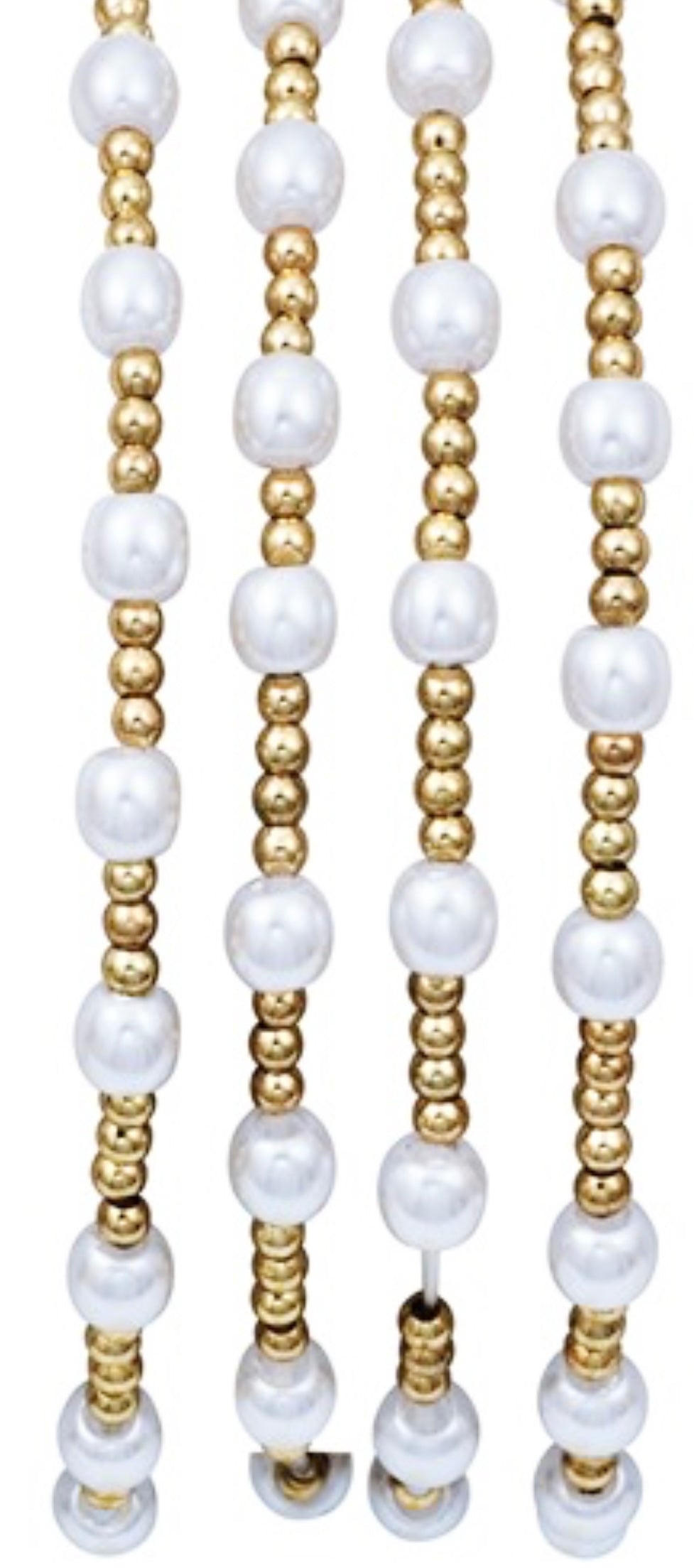 Inspired Gold Bead & Pearl Bracelet