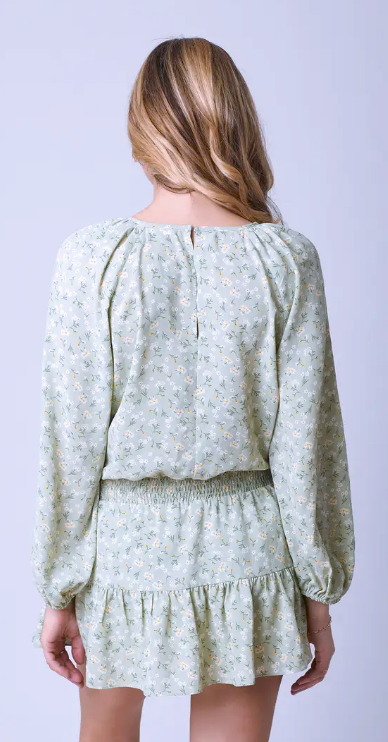 The Abby Romper-Mint Floral