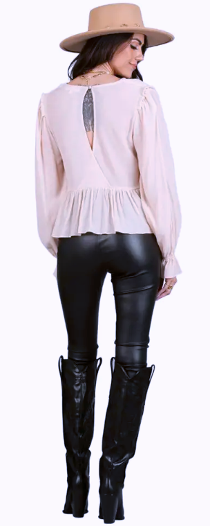 The Charlotte Ruffle Blouse-Warm Vanilla