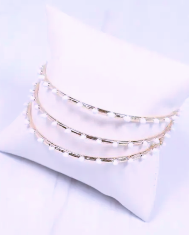 Aniya Dotted Bangle Set- White