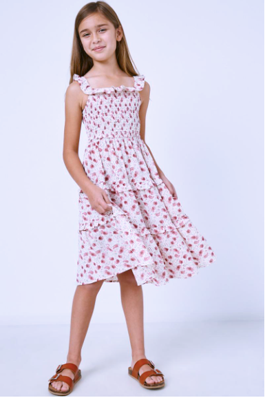 Girls Ruffle Dress- Pink