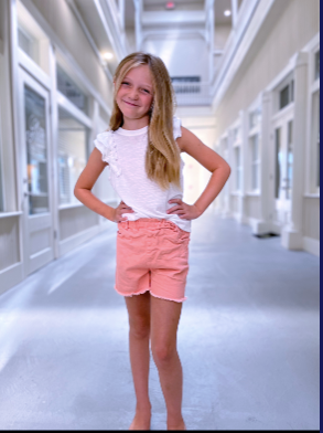Washed Distressed Shorts-Blush