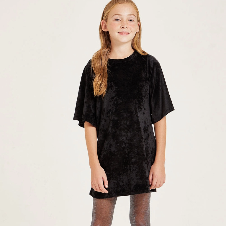 Girls Velvet Dress- Black Large Girls Velvet Dress- Black Large