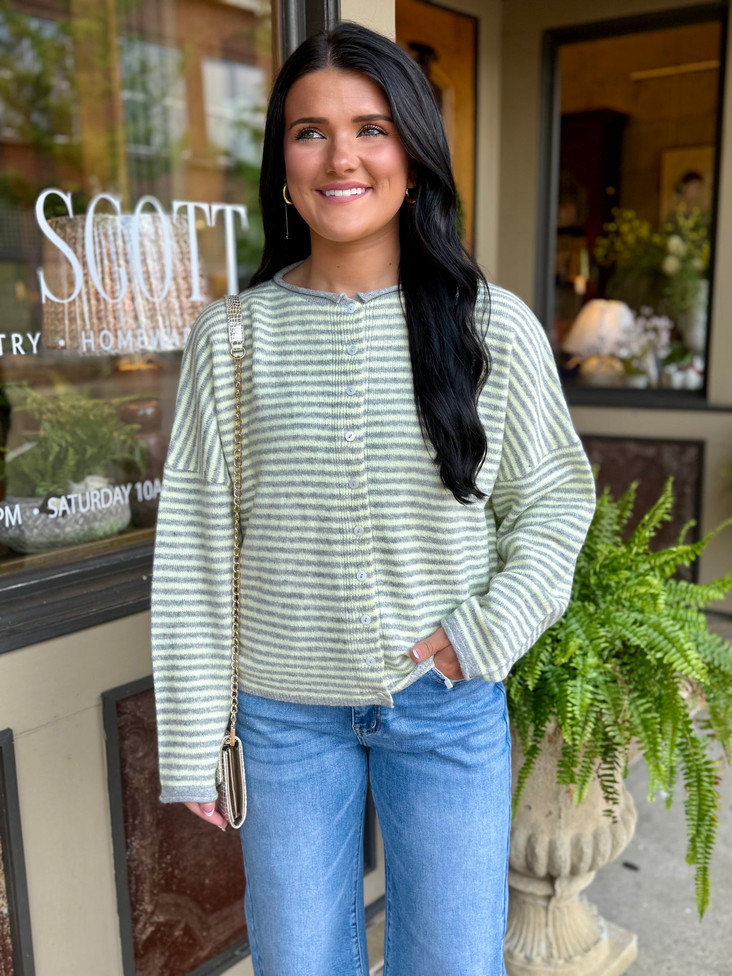 Cori Stripe Top- Butter