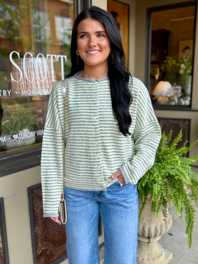 Cori Stripe Top- Butter