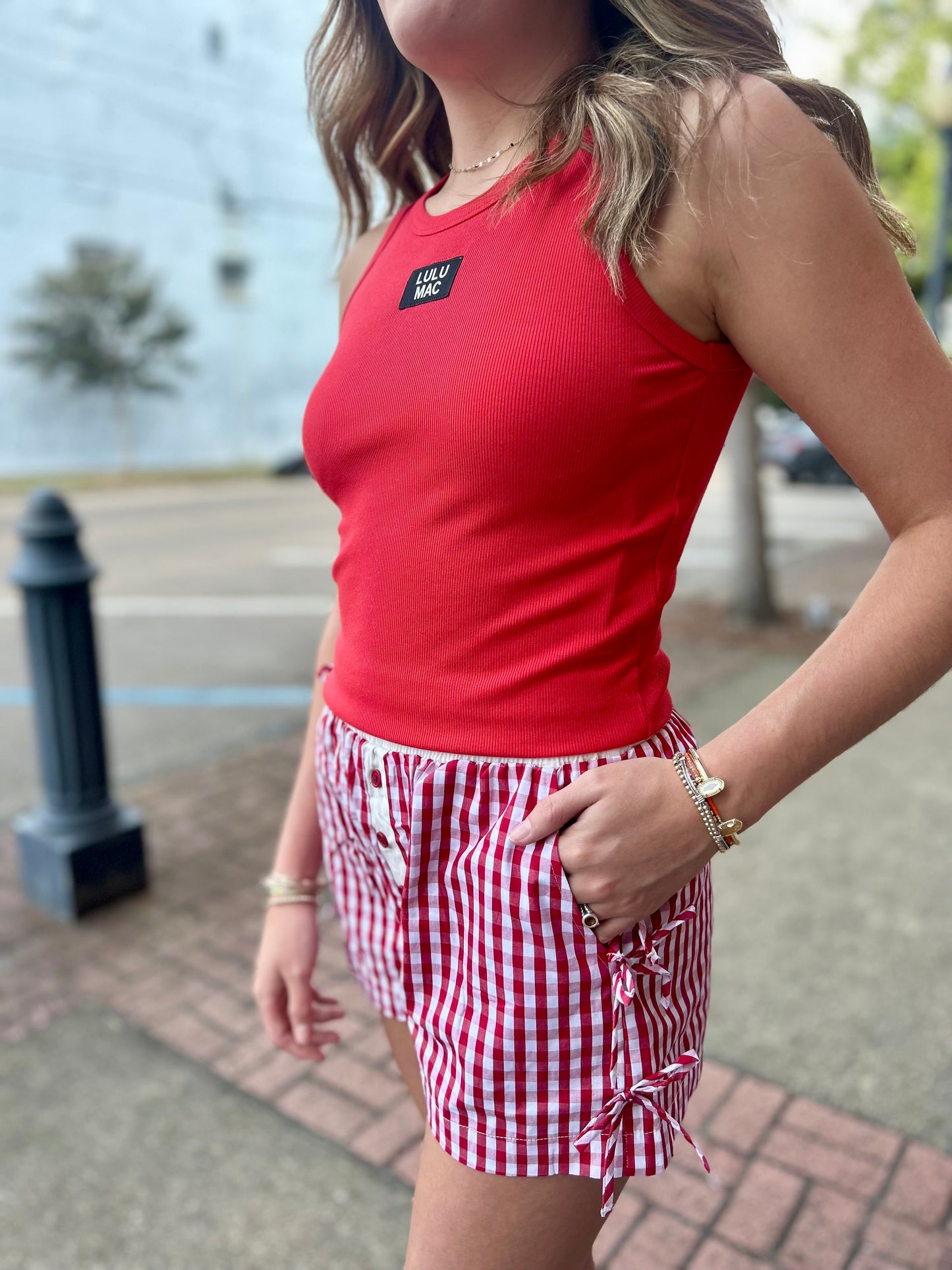 Lulu Mac Button Down Bow Boxer Shorts