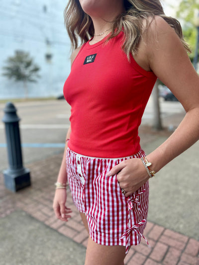 Lulu Mac Button Down Bow Boxer Shorts